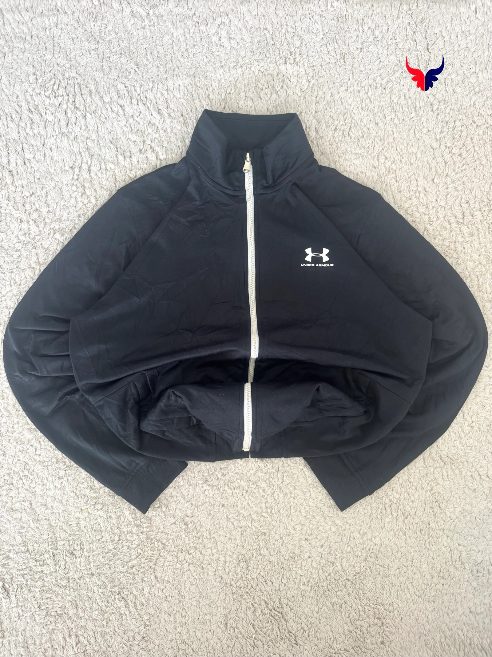 Under Armour Track Jacket Black Full Zip Sportswear Athletic Training Jacket Size M